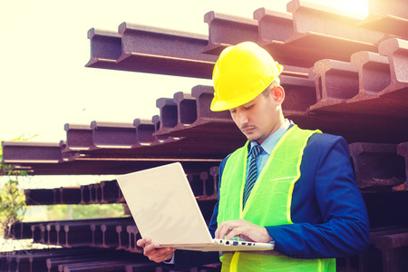 Construction Worker Planning Contractor Checking  at site gas, oil, energy and factory construction.の写真素材