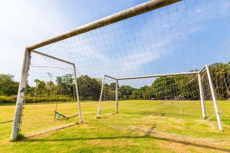 goal football in the parks at midday.の写真素材