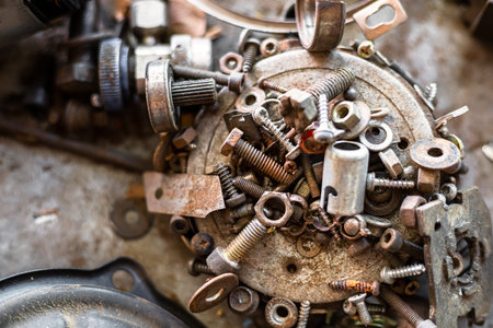Old Screw, Nut and Bolt are rusty.