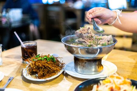 hot and spicy soup with pork ribs.の写真素材