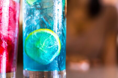 Mulberry, Lemon and Mint in smoothie.
Lemon and orange in "Ice Lemon soda".の写真素材