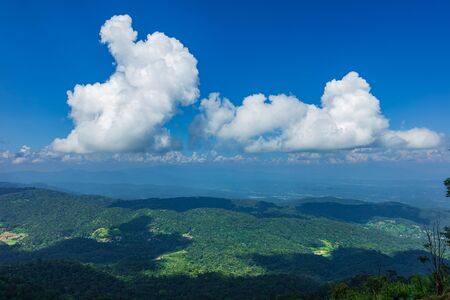 Top view landscape mountain and blue sky and beautiful clouds.の写真素材