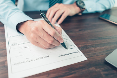 new employees to fill out job application documents.
job vacancy, job application concept.の写真素材