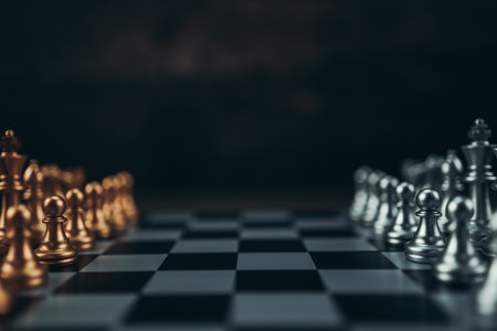 chess piece on chess board game for ideas, challenge, leadership, strategy, business, success or abstract concept.の写真素材