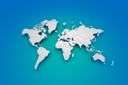 3D world map to use as a background for articles or background images.の写真素材
