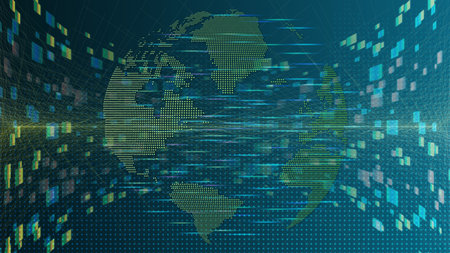 Big data vector background. Data funnel ai network. Big data background. Data funnel ai network. Quantum technology.の写真素材