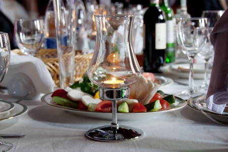 Beautifully served table in a restaurant.の写真素材