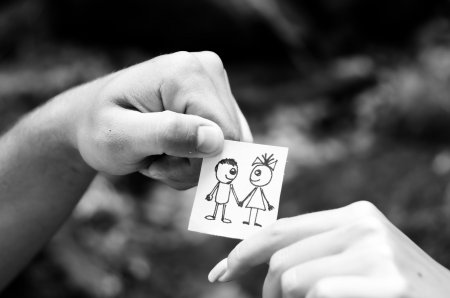 Ð¡oncept couple, love. Drawing.の写真素材