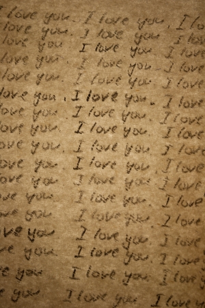  I love you an inscription  on a old paper  Love  background の写真素材