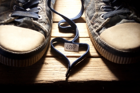 Sneakers With Lovely Heartの写真素材