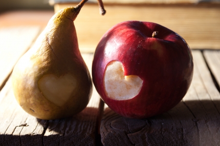 Valentine apple and pearの写真素材