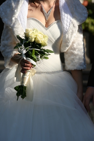 bouquet in the hands of the brideの写真素材
