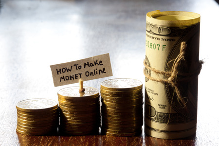How to make money online conceptの写真素材
