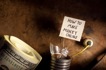 How to make money online conceptの写真素材