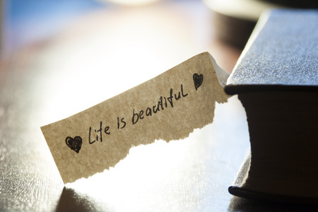 life is beautiful concept, hand letteringの写真素材