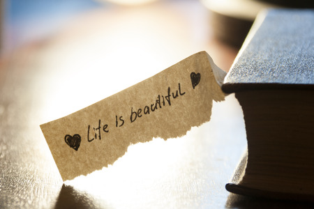 life is beautiful concept, hand letteringの写真素材
