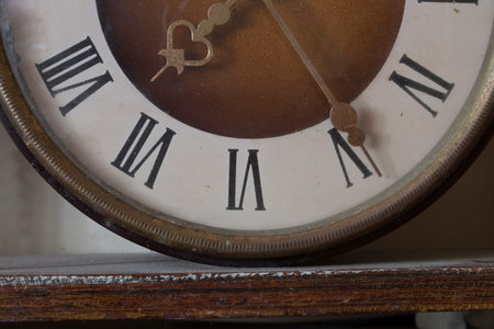 Retro clock, fragment. Time concept.