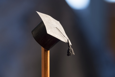 pencil and graduation hat, education conceptの写真素材