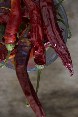 Hot red chili or chilli pepperの写真素材
