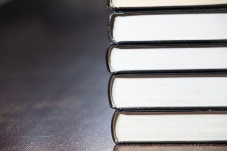 Stack of books on tableの写真素材