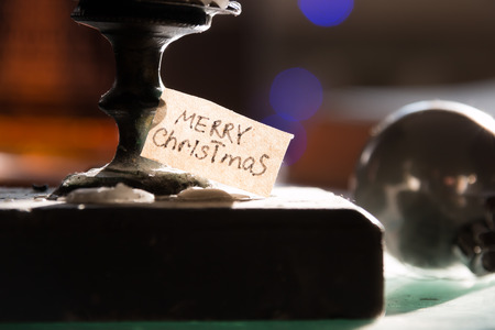 inscription Merry Christmas, Christmas cardの写真素材