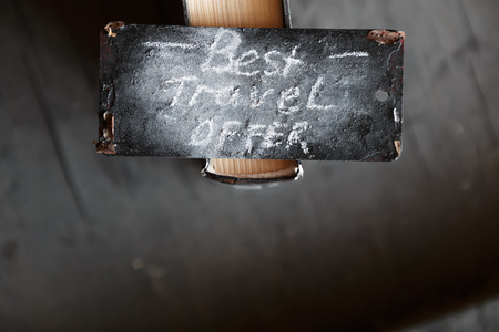 Best Travel Offers sign. Sign with the text "Best Travel Offers" and book.の写真素材