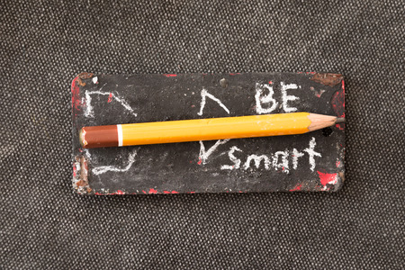 Be Smart. Inscription in chalk and pencil - Rocket.の写真素材