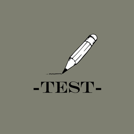 Test idea. The word test and pencil.のイラスト素材