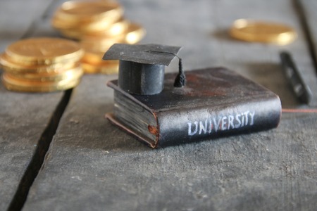 University inscription on the book, vintage styleの写真素材