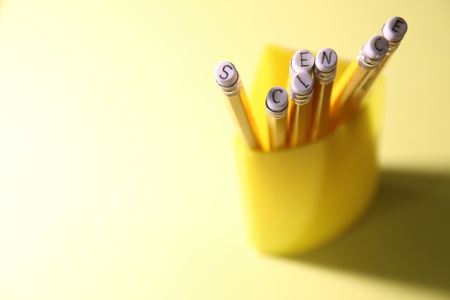 science, inscription on pencilの写真素材