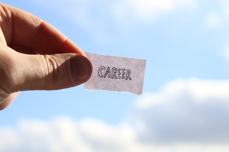 career idea, tag with inscriptionの写真素材