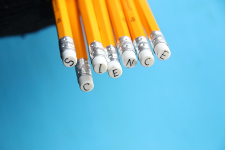 science, inscription on pencilの写真素材