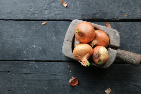 Food background. Fresh onions.の写真素材