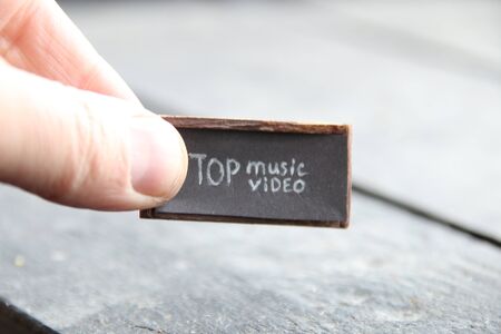 top music video concept, inscription on the plate, vintage styleの写真素材