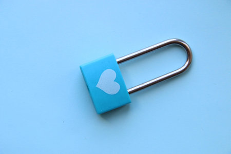 Padlock with a heart. Strong love and relationship concept. Creative style.