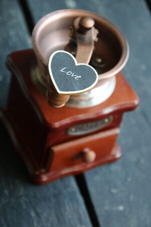 Love Coffee concept, vintage style, soft focusの写真素材