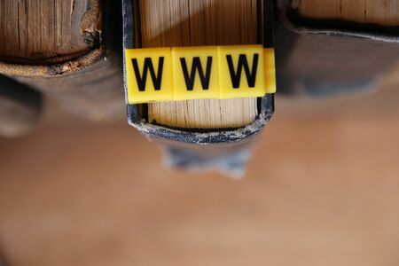 online courses concept, letters www and books, vintage styleの写真素材