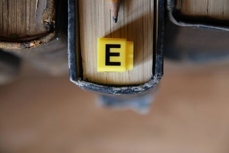 E-learning Education Internet Technology Webinar Online Courses concept. Vintage style.の写真素材