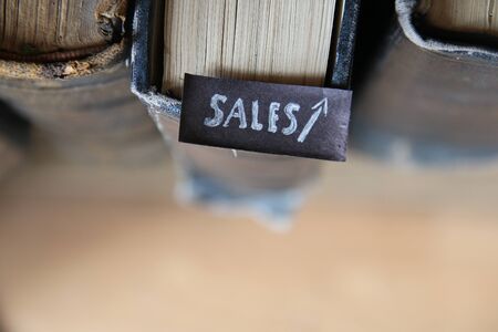 Sales growth, business textbook. Vintage style.の写真素材