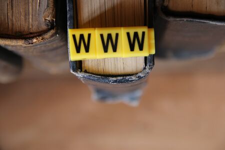 online courses concept, letters www and books, vintage styleの写真素材