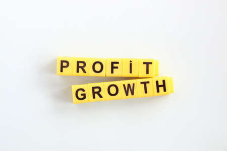 Profit growth concept. Inscription in yellow letters.の写真素材