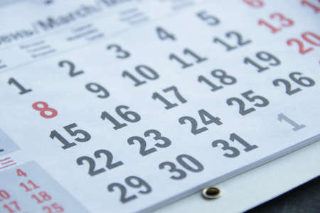 March. Calendar sheetの写真素材
