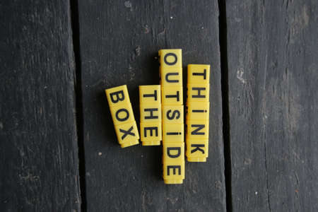 think outside the box, creative vintage concept,の写真素材