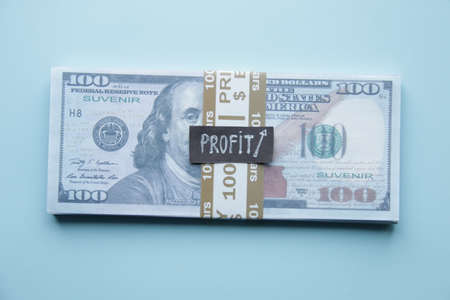 Profit growth. Money on the table. Vintage style.の写真素材
