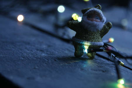 Merry Christmas idea. Santa Claus waves his hand affably.の写真素材