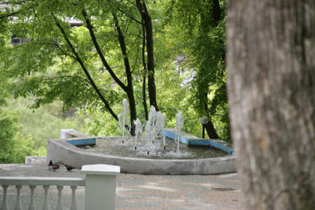 Fountain in the park. Ukraine. The city of Kamyanets-Podilsky.の写真素材