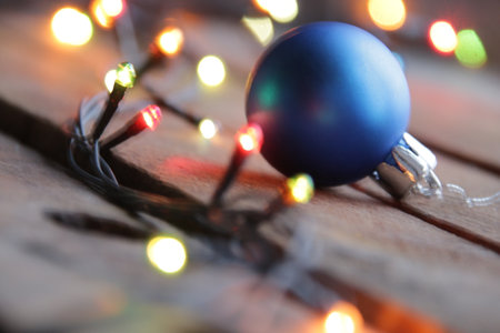 New Year home decorations. Christmas garland.の写真素材