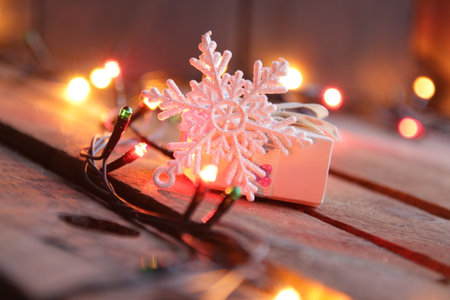 New Year home decorations. Christmas garland.の写真素材