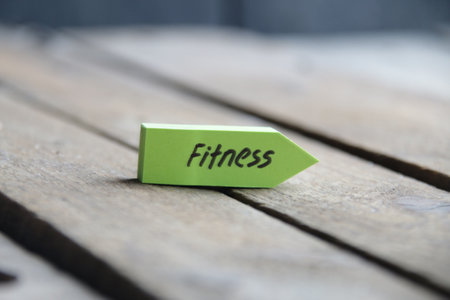 fitness creative concept. The inscription on the tag.の写真素材