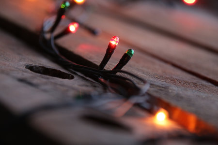 New Year home decorations. Christmas garland.の写真素材
